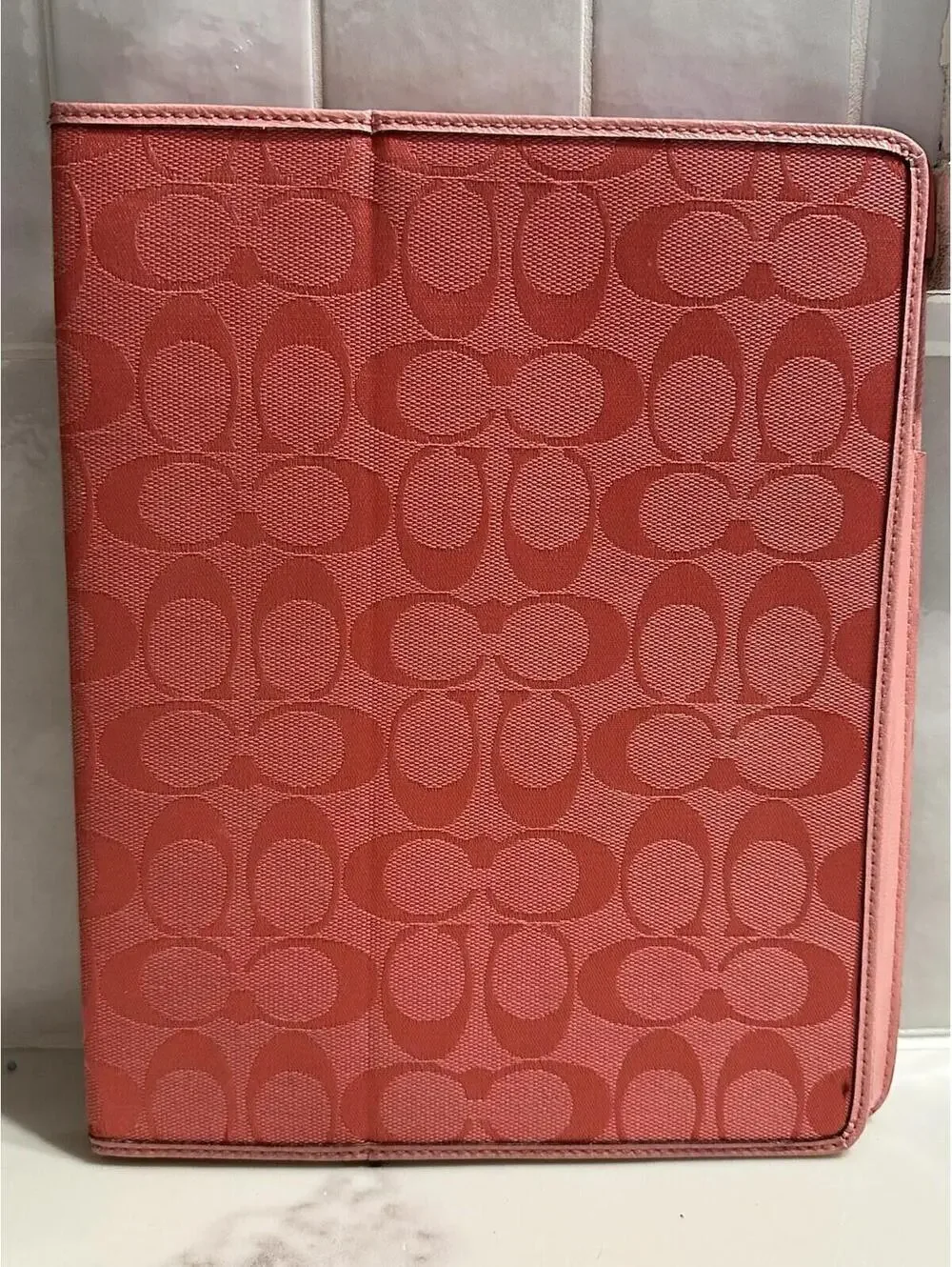 Coach Pink Canvas Signature Print iPad 2 Smart Cover Case $68